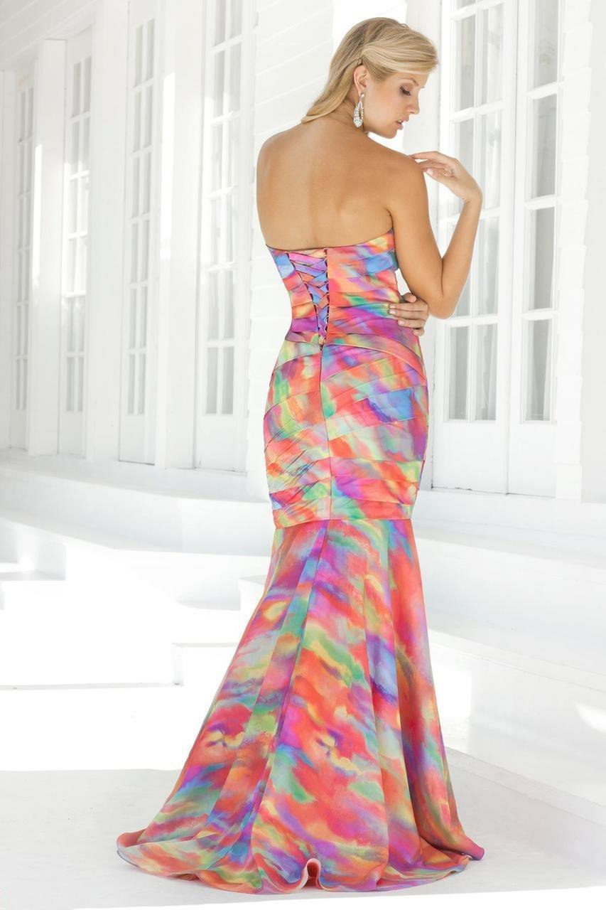 Blush - 9316 Strapless Multi Color Pleated Mermaid Gown Special Occasion Dress
