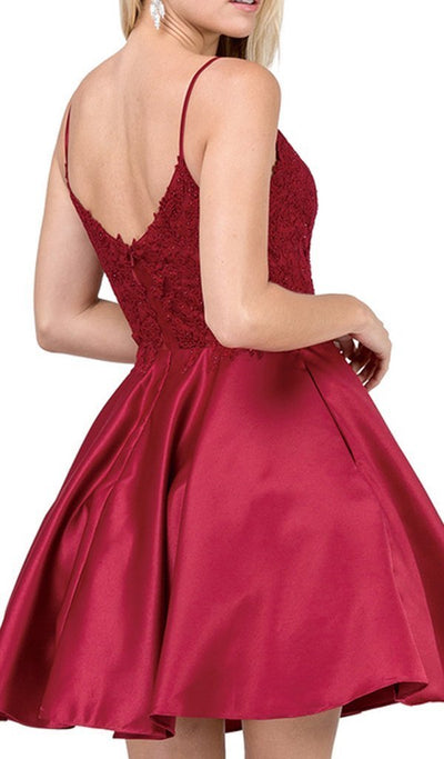 Dancing Queen Jeweled Lace Bodice Homecoming Dress 3037 In Red