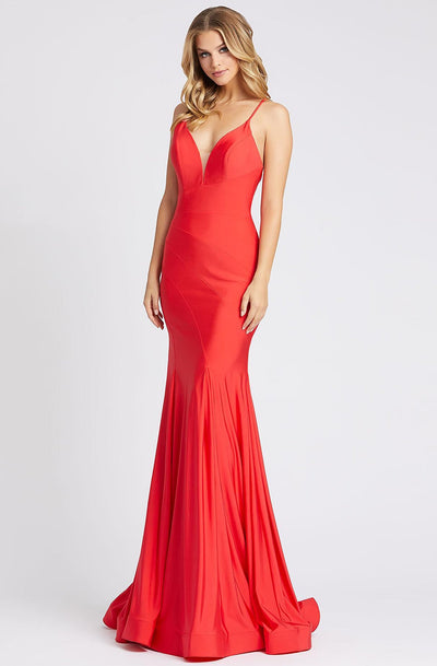 Ieena Duggal - 30694I Plunging Sweetheart Trumpet Gown In Red