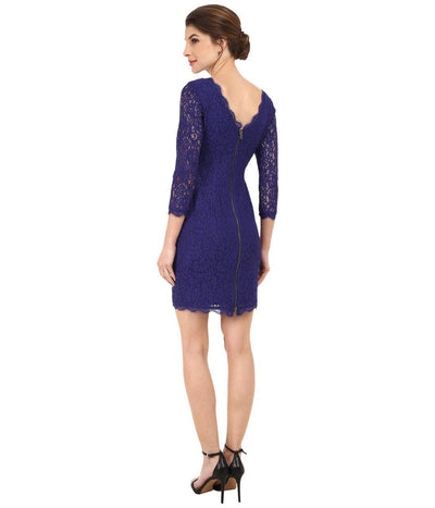 Adrianna Papell - Quarter Length Sleeve Lace Dress 41864780 in Purple
