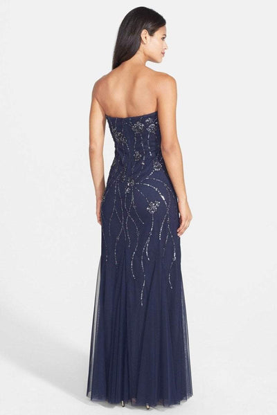 Adrianna Papell - Embellished Strapless Gown 91897540 in Blue