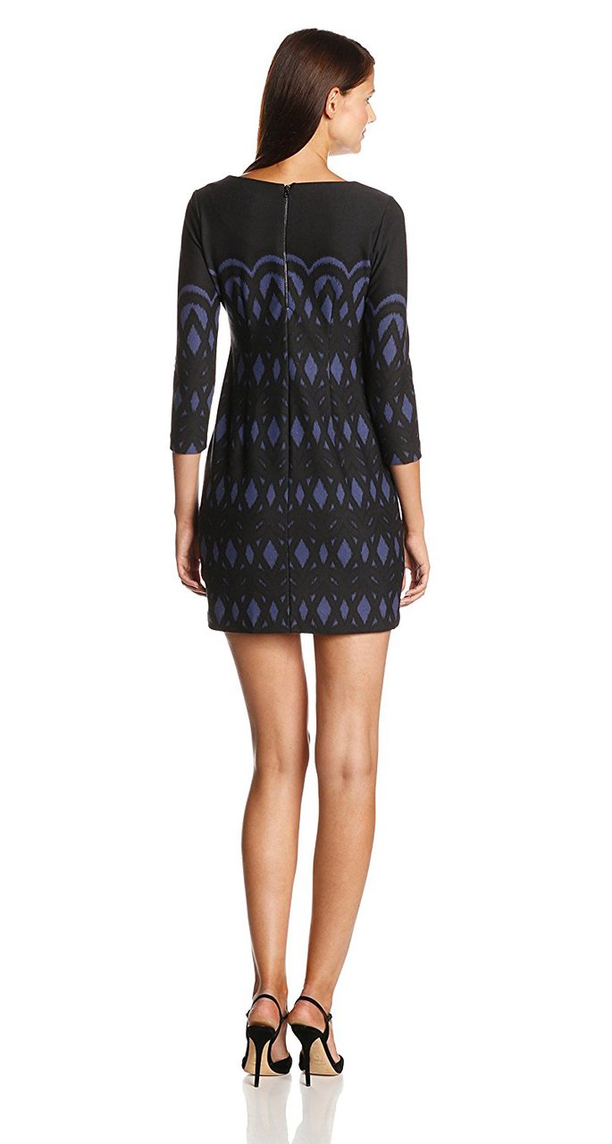 Taylor - Quarter Sleeve Sheath Dress 5126M in Black and Blue