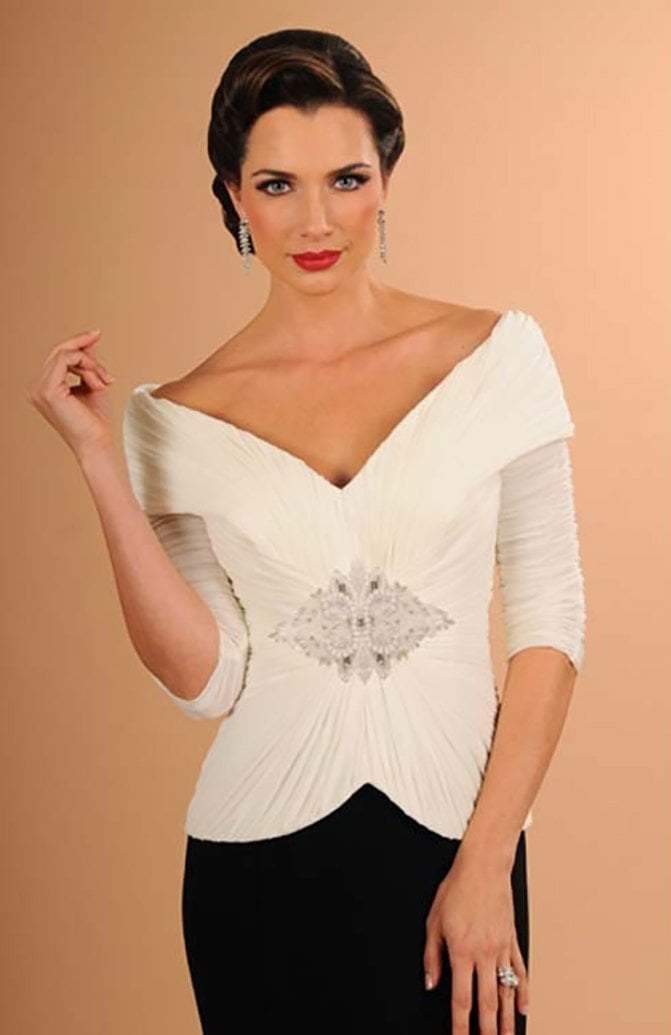 Alexander by Daymor - Quarter Sleeve Shirred Bodice Gown 610 Mother of the Bride Dresses