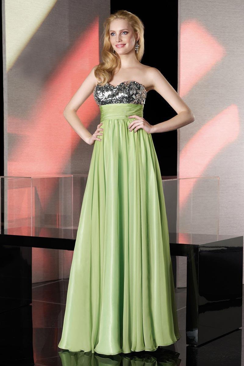 Alyce Paris - 35541 Strapless Sequined Empire Evening Dress In Green