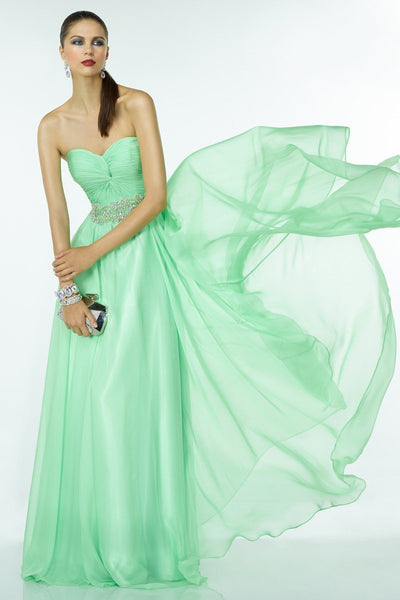 Alyce Paris B'Dazzle - 35810 Ruched Sweetheart A-line Dress in Green