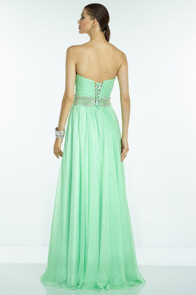 Alyce Paris B'Dazzle - 35810 Ruched Sweetheart A-line Dress in Green