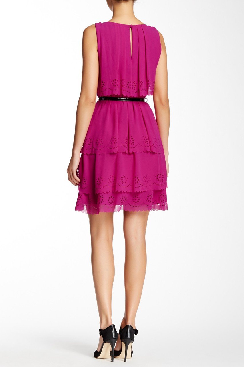 Jessica Simpson - Sleeveless Popover Back Short Dress JS4R3888 in Pink and Red