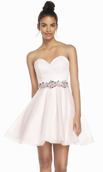 Alyce Paris - 3856 Sweetheart Jeweled Cocktail Dress In Pink
