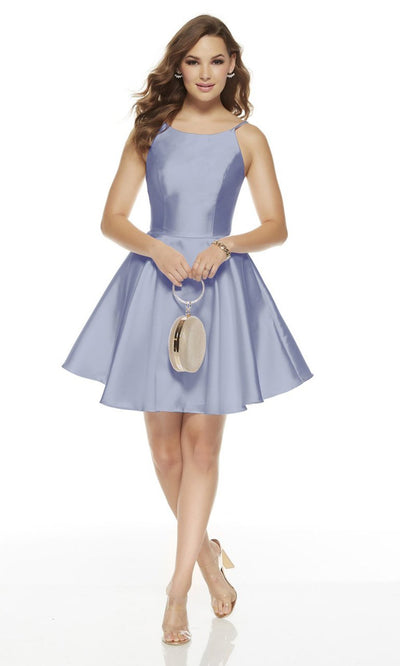 Alyce Paris - 3925 Sleeveless Silk Mikado Cocktail Dress In Blue
