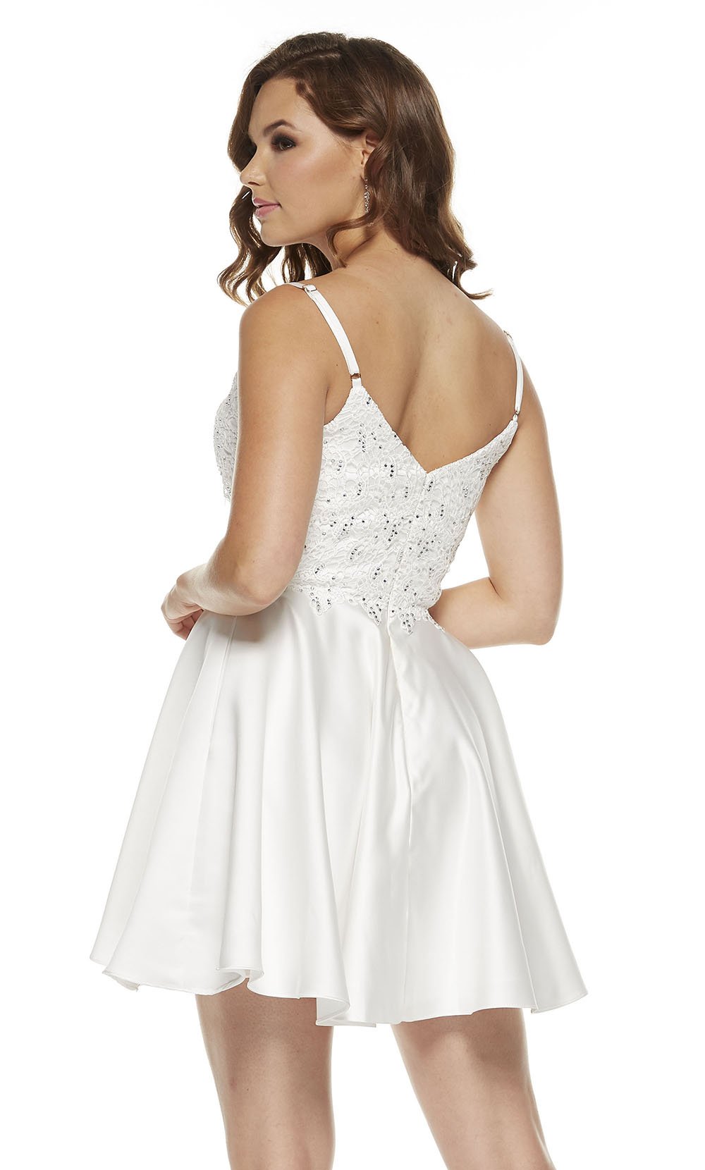 Alyce Paris - 3932 Beaded Lace Sweetheart Neck A-Line Dress In White
