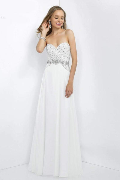 Blush by Alexia Designs - 11070 Lovely Crystal Beaded Strapless Gown Special Occasion Dress 0 / Off White