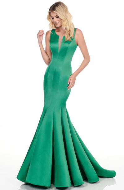 Rachel Allan Shorts - 4156 Seamed Scoop Mermaid Gown In Green