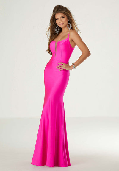 Mori Lee - 45047 Scoop Neck Jersey Trumpet Dress in Pink