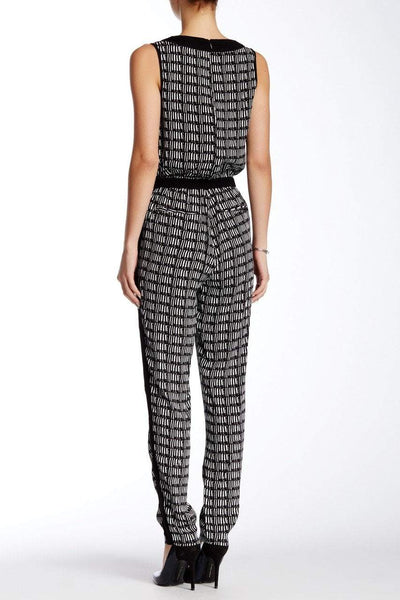 Adrianna Papell - Crossover Graphic Jumpsuit 16PD10320 in Black and White