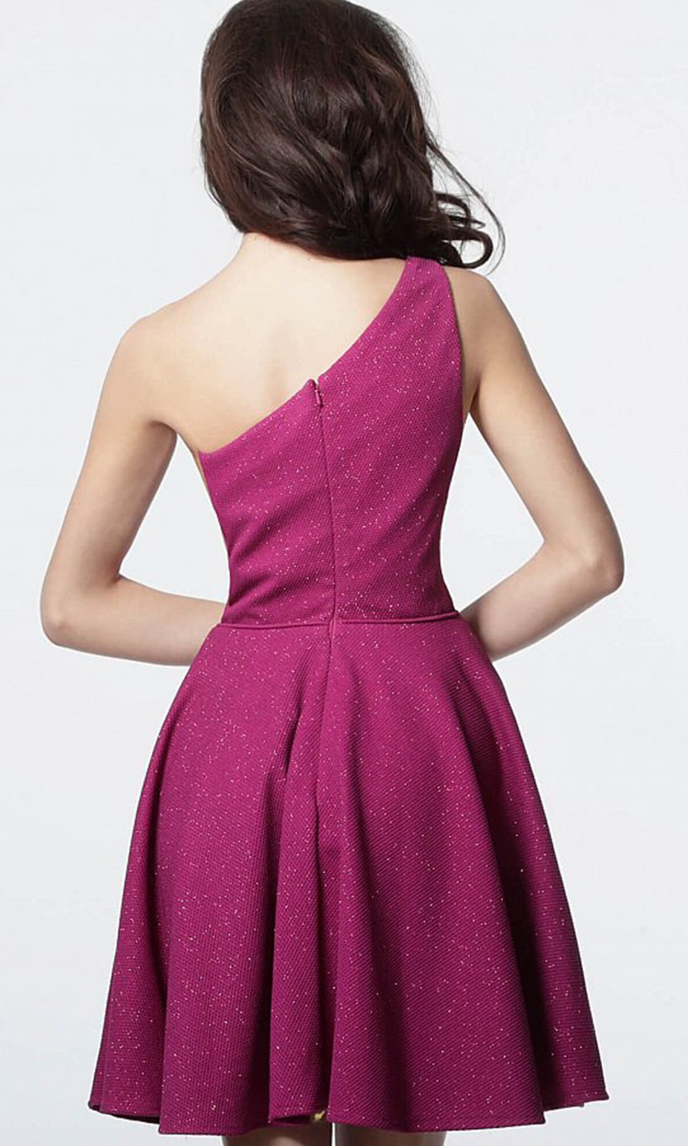 Jovani - 4584 Asymmetrical One Shoulder A-Line Dress In Pink
