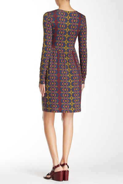 Leota - 2451 Long Sleeved Printed Short Dress in Multi-Color and Print