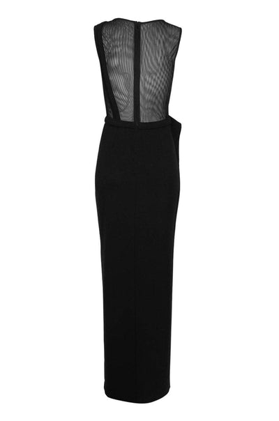 Nero By Jatin Varma - 480122 Asymmetrical Illusion Ruffle Peplum Gown In Black