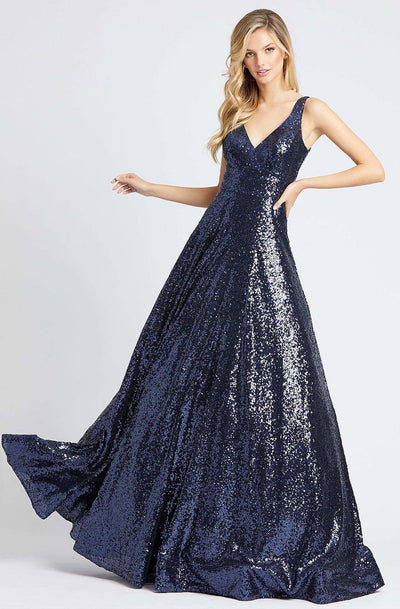 Ieena Duggal - 48798I Allover Sequin Sleeveless A Line Gown in Blue