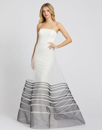 Mac Duggal Flash - 48923LSC Strapless Sheath Dress with Sheer Overlay