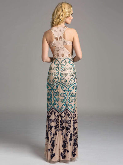Lara Dresses - Multi-Beaded Jewel Neckline Sheath Dress 42632