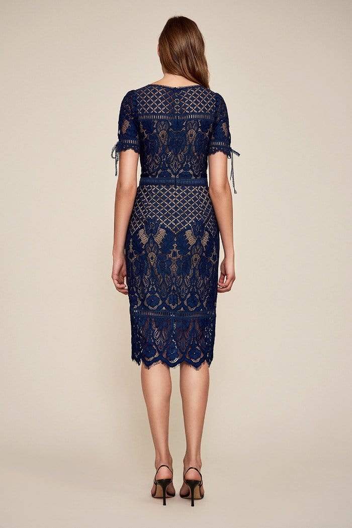 Tadashi Shoji - Lace Applique Bateau Sheath Dress Semi Formal