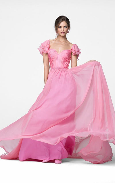Tarik Ediz - Sweetheart Neck A-Line Gown 50016 in Pink