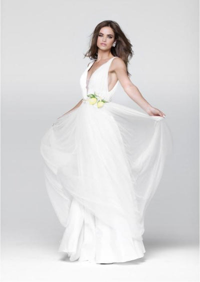 Tarik Ediz - Sleeveless Long Dress 50080 in White