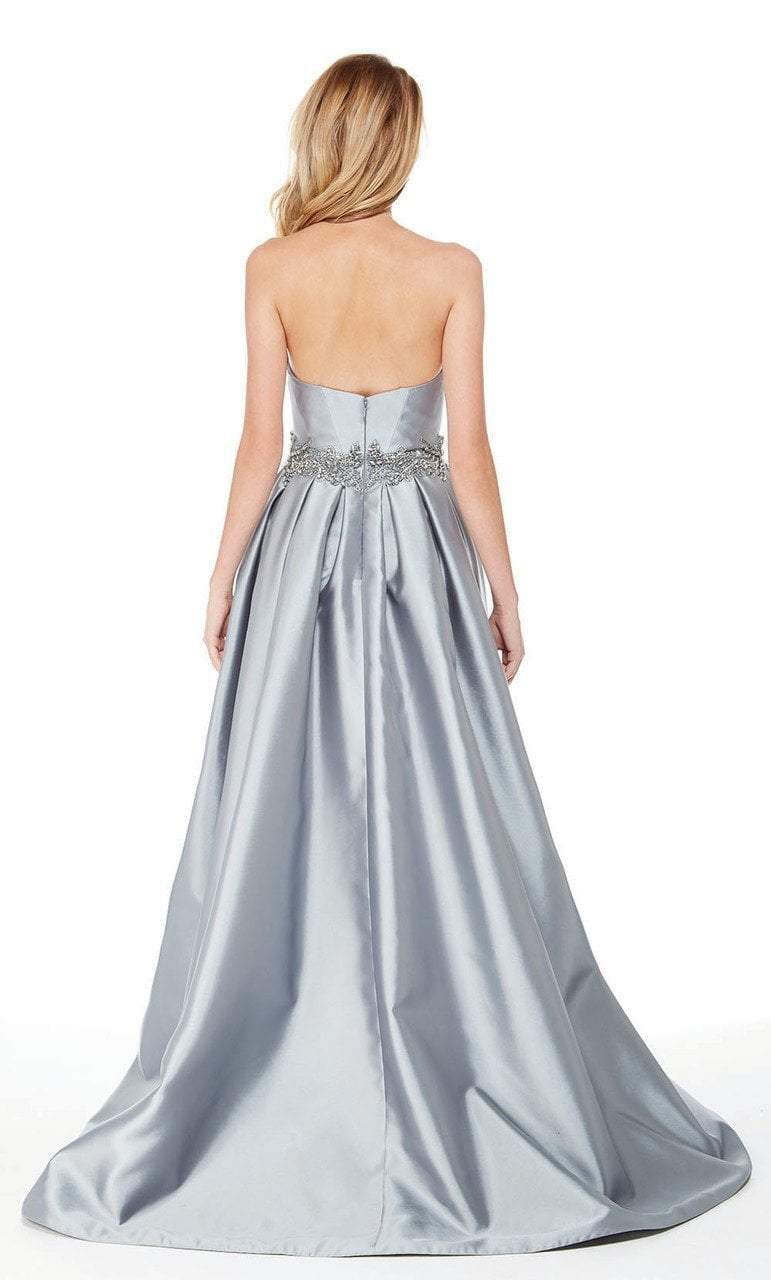 Embellished Sweetheart Mikado Ballgown in Gray