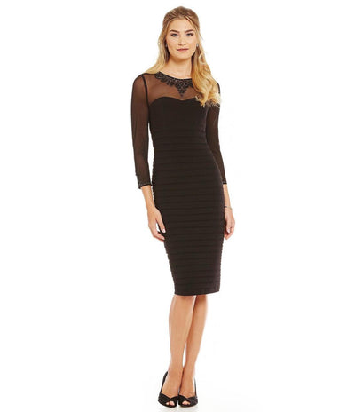 Adrianna Papell - Long Sleeve Cocktail Dress AP1E200120 in Black