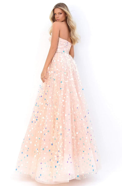 Tarik Ediz - 50651 Long Strapless Paillette-Ornate Tulle Gown Prom Dresses