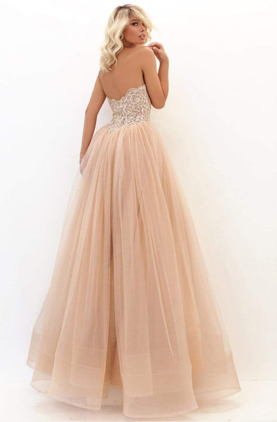 Tarik Ediz - 50716 Scallop-Trimmed Embroidered Corset Gown Prom Dresses