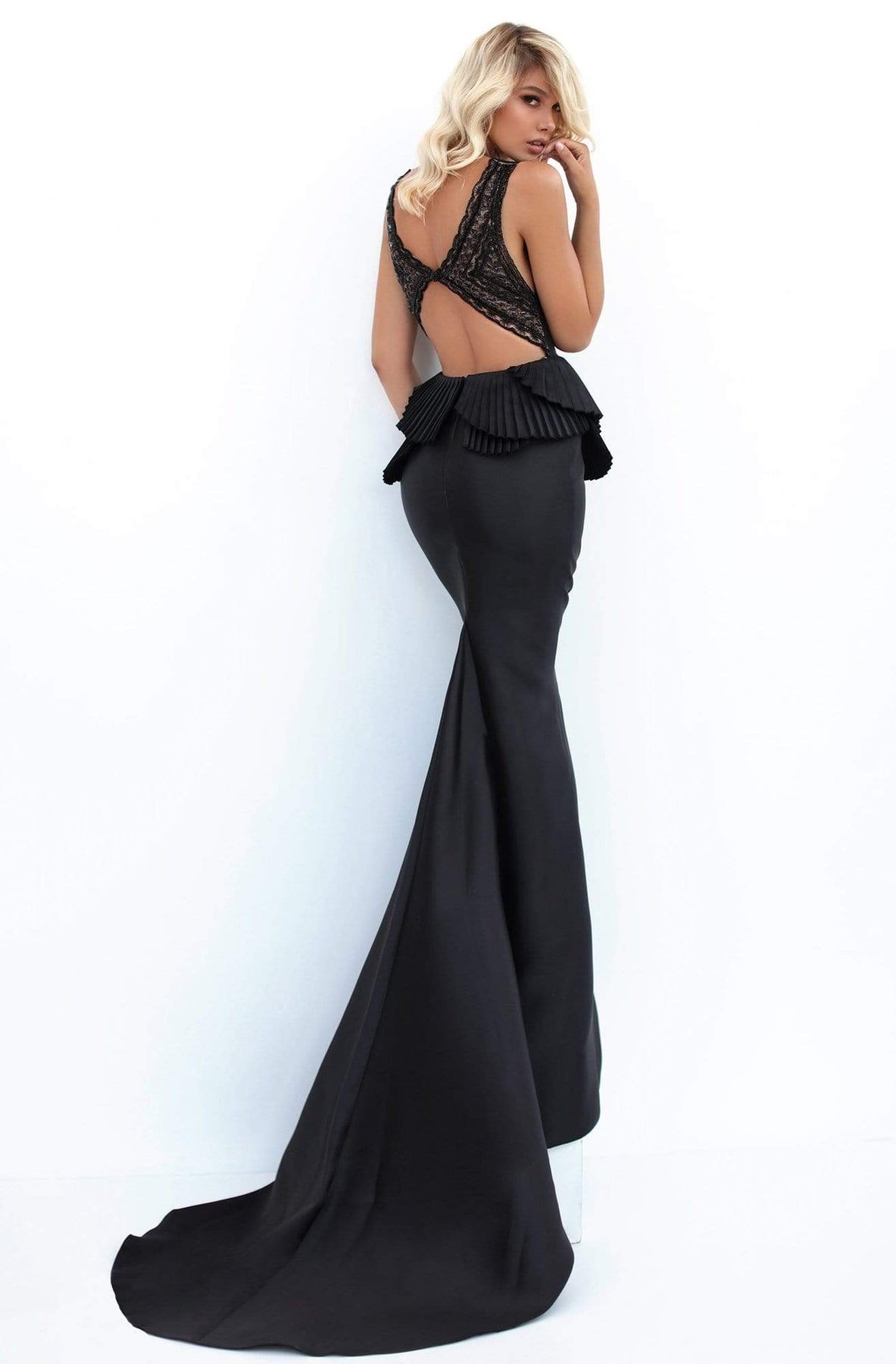 Tarik Ediz - 50729 Plunging Bodice Petal Peplum Mermaid Gown Evening Dresses