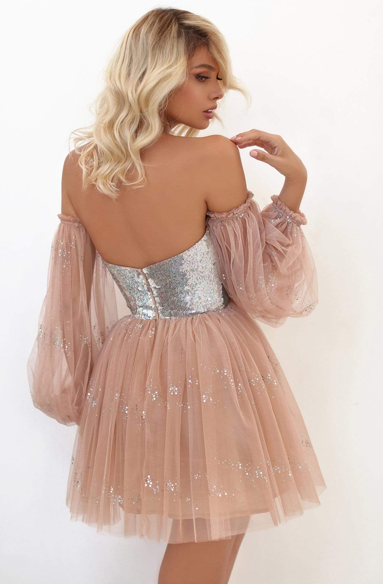 Tarik Ediz - 50733 Strapless Sequined A-line Dress Homecoming Dresses