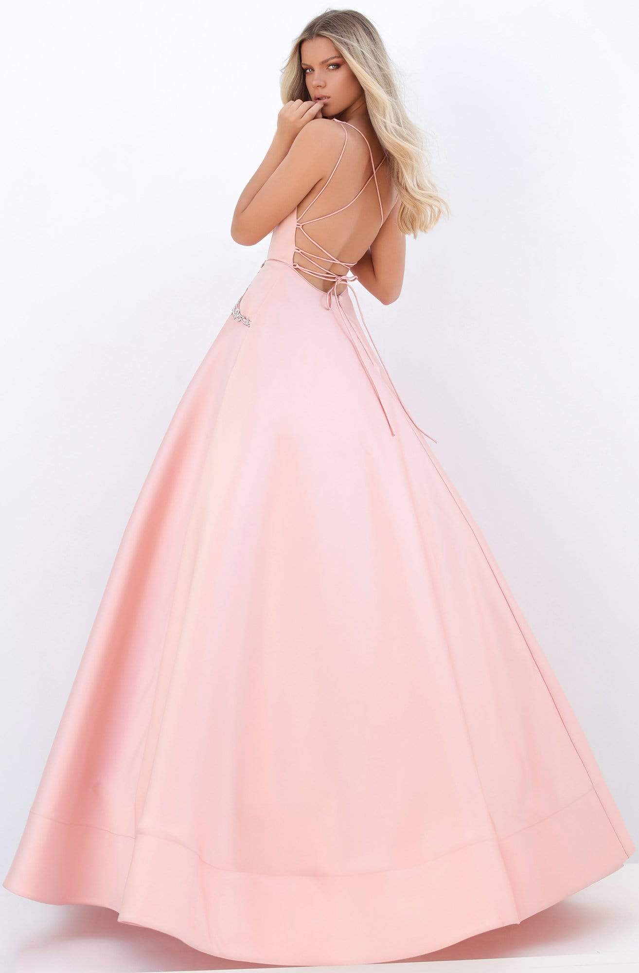 Tarik Ediz - 50752 Jeweled Cutout Bodice Long Satin Gown Prom Dresses