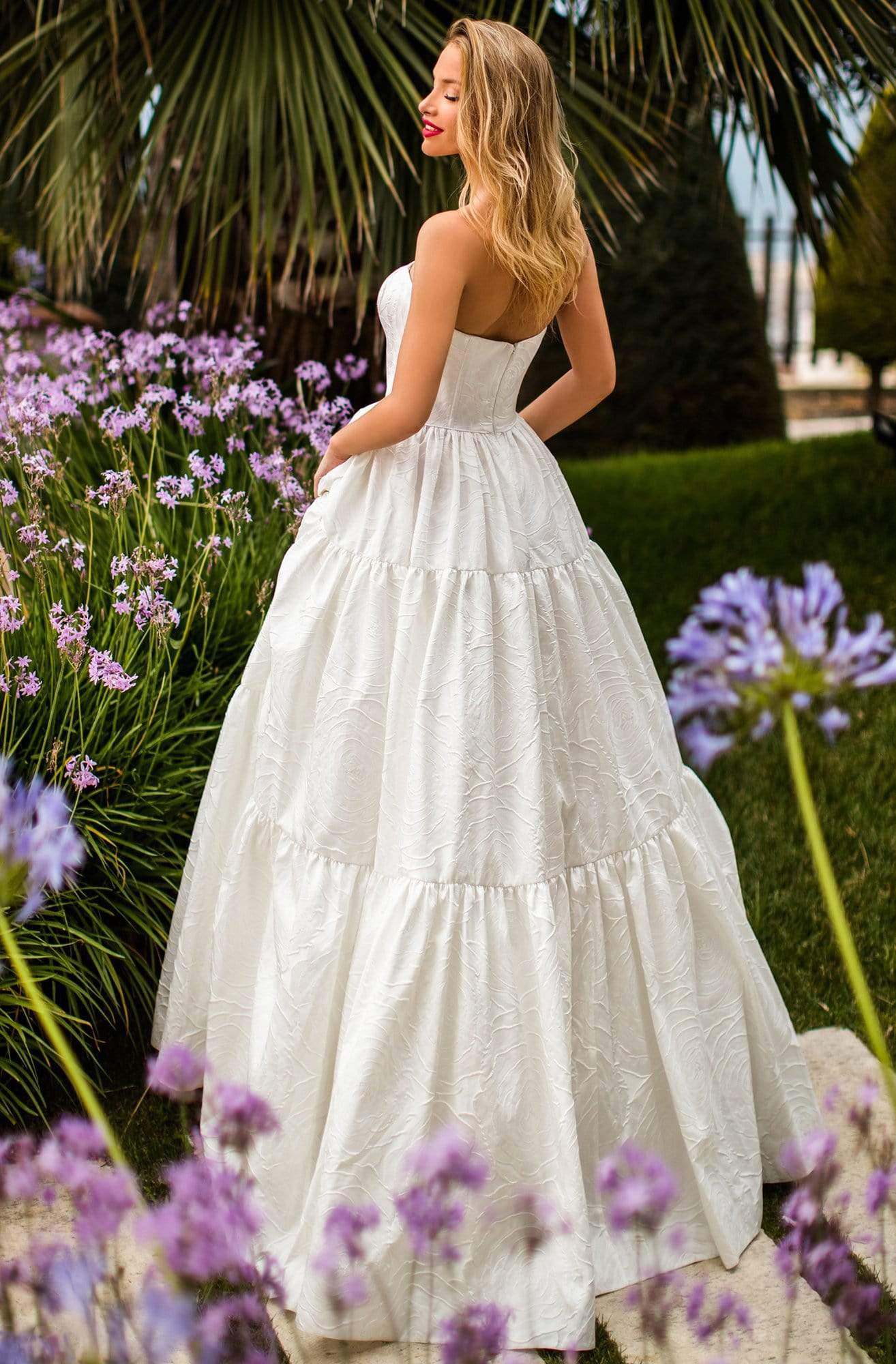 Tarik Ediz - 50759 Straight Neck Jacquard Ballgown Prom Dresses
