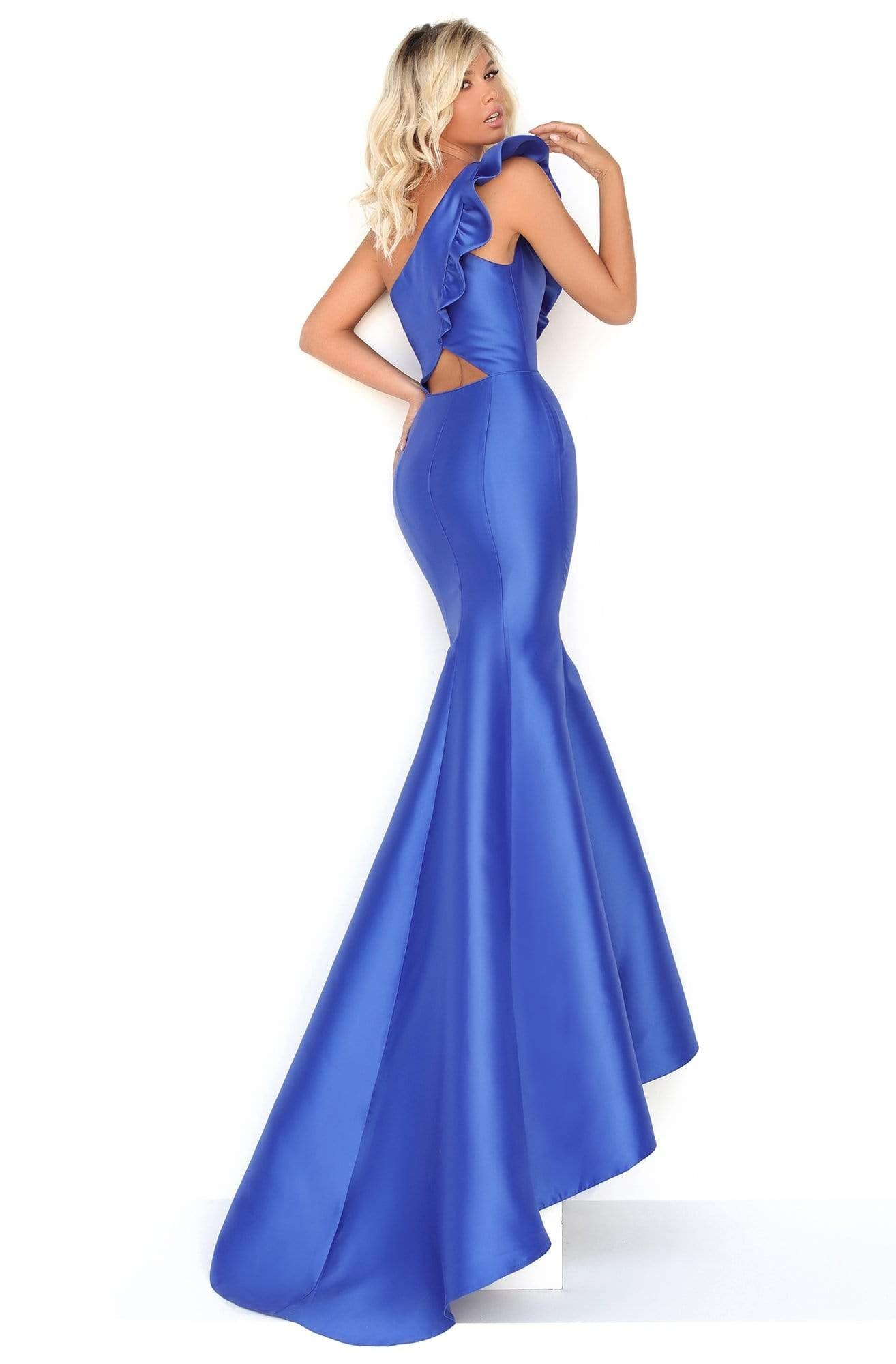 Tarik Ediz - 50774 Ruffled One Shoulder Mermaid Dress Evening Dresses
