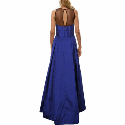 Aidan Mattox - 54467610 Halter Neck Pleated Organza A-line Dress in Blue