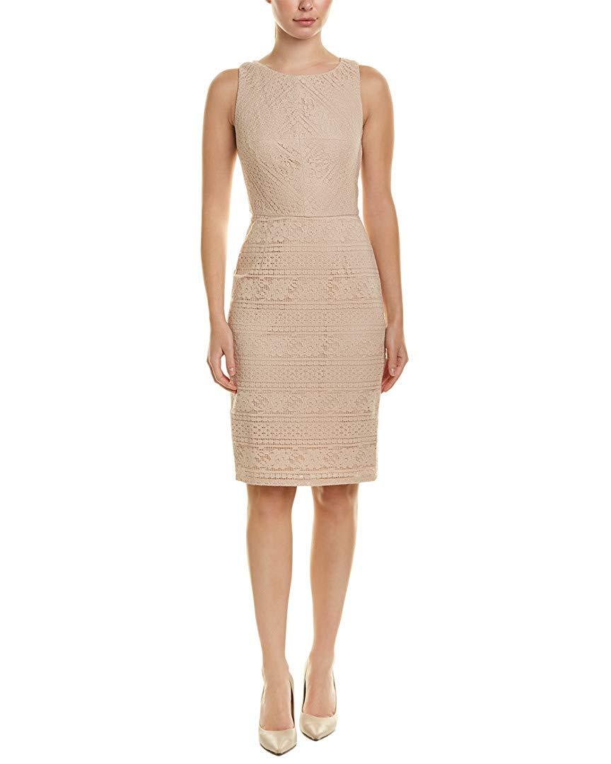 Adrianna Papell - AP1D102384 Jewel Lace Cocktail Dress In Nude