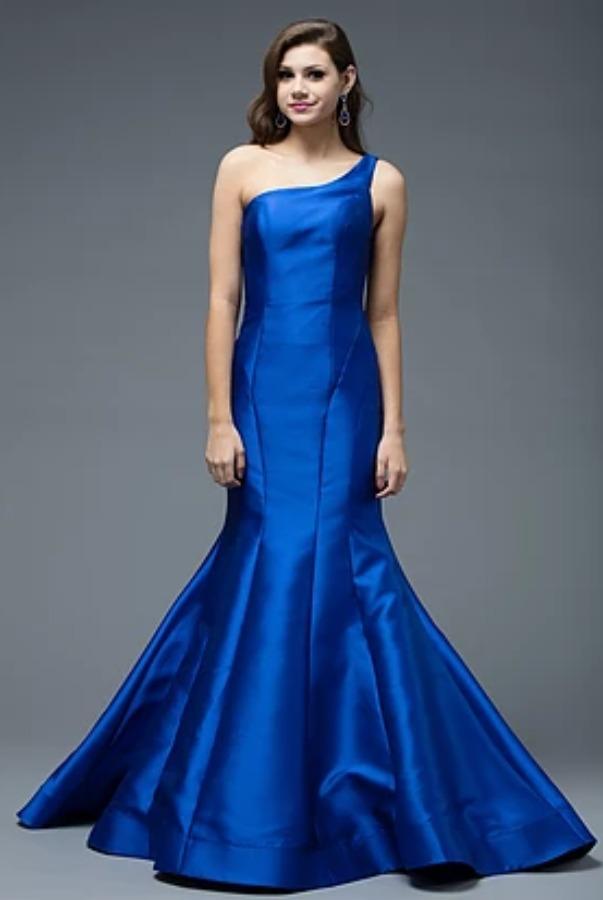 Colors Dress - Asymmetric Fitted Mikado Mermaid Gown 1739S