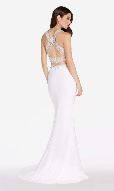 Alyce Paris - 60016 Bead Embellished Lattice Two Piece Dress in White