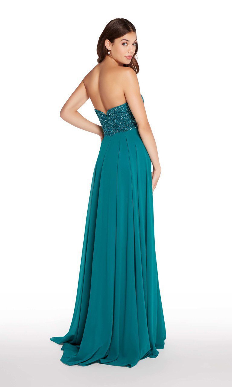 Alyce Paris - 60049 Adorned Sweetheart Chiffon A-Line Gown In Green
