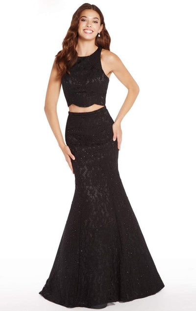 Alyce Paris - 60066 Two Piece Beaded Lace Trumpet Dress In Black