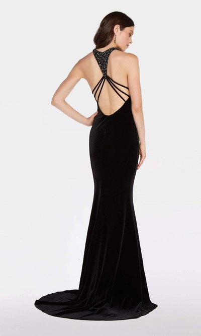 Alyce Paris - 60077 Sleeveless Fitted Velvet Gown in Black
