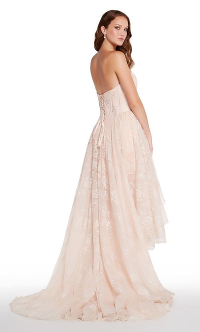 Alyce Paris - 60085 Sweetheart High Low Tulle A-line Dress In Pink