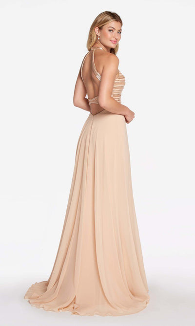 Alyce Paris - 60146 Sleeveless Stripe Beaded High Slit Chiffon Gown Special Occasion Dress