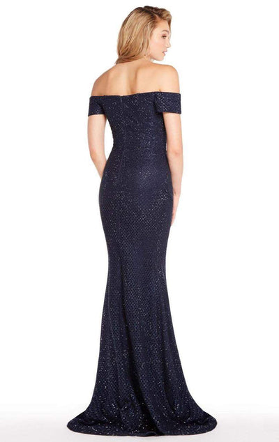 Alyce Paris - 60157 Fitted Off-Shoulder Evening Gown In Blue
