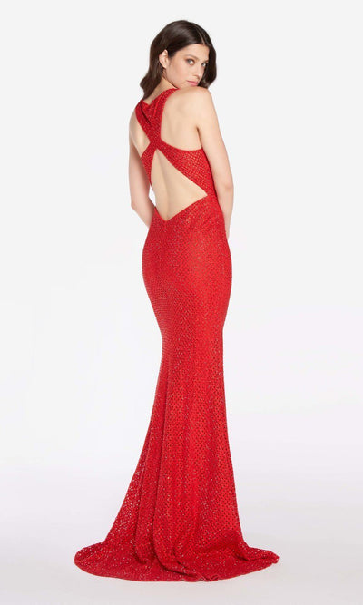 Alyce Paris - 60158 Scoop Neckline Lace Sheath Gown in Red