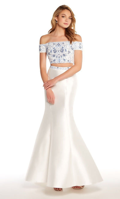 Alyce Paris - 60179 Two-Piece Off-Shoulder Mermaid Gown In White