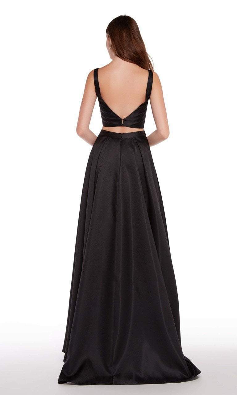 Alyce Paris - 60184 Two Piece Plunging Fitted Evening Gown in Black