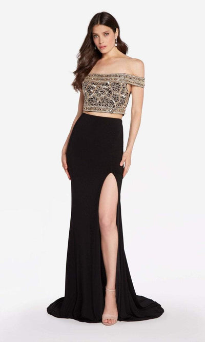 Alyce Paris - 60192 Metallic Embroidered Two Piece Dress in Black and Gold